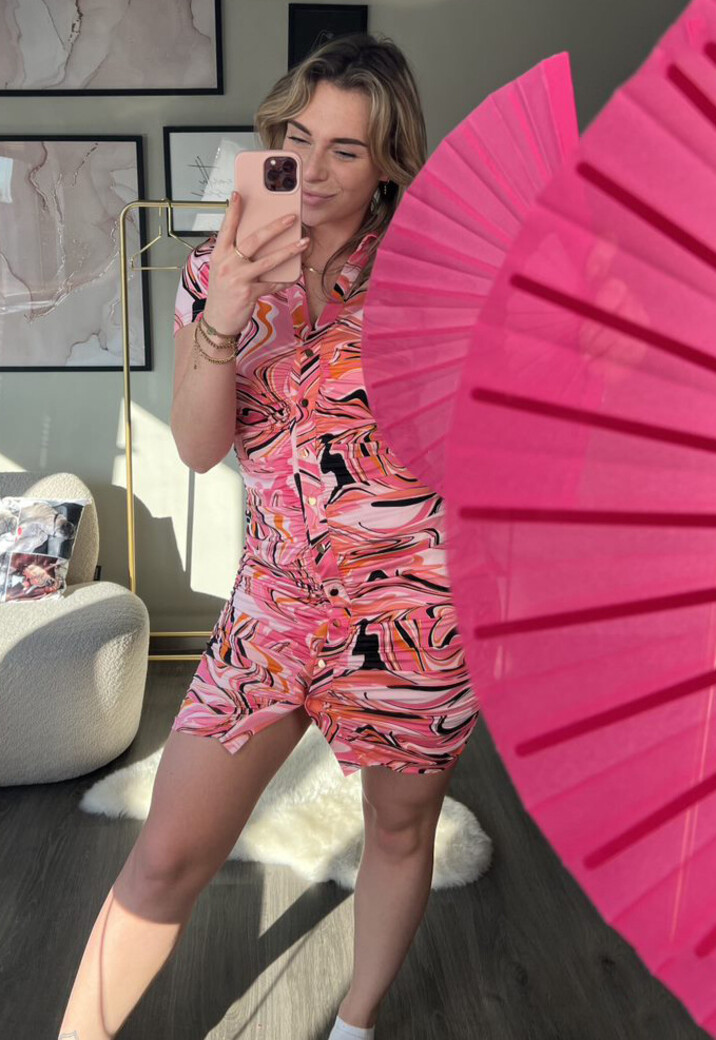 Strakke Party Waaier Fuchsia