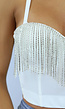 Witte Push Up Strass Bustier