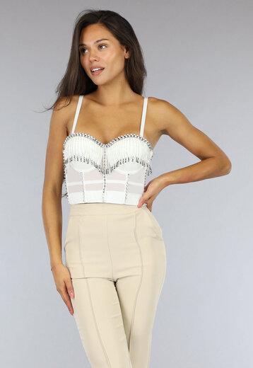 geen Witte Glamour Bustier