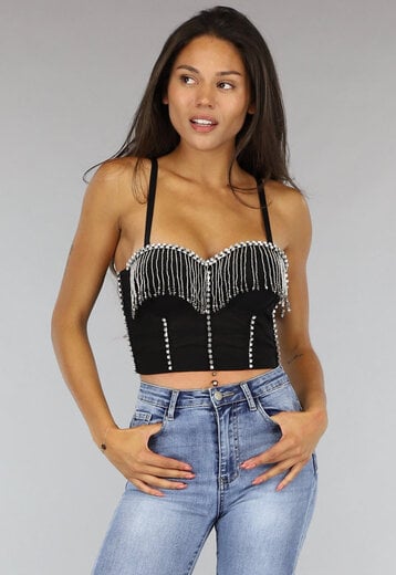 Zwarte Glamour Bustier