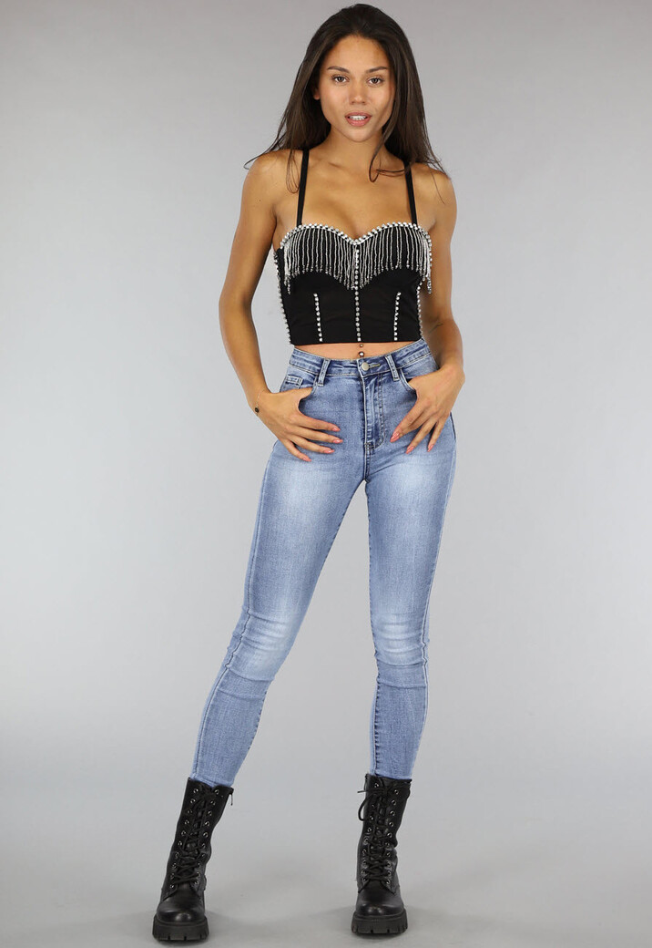 Zwarte Push Up Glamour Bustier