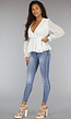 Witte Ruched Overslag Top