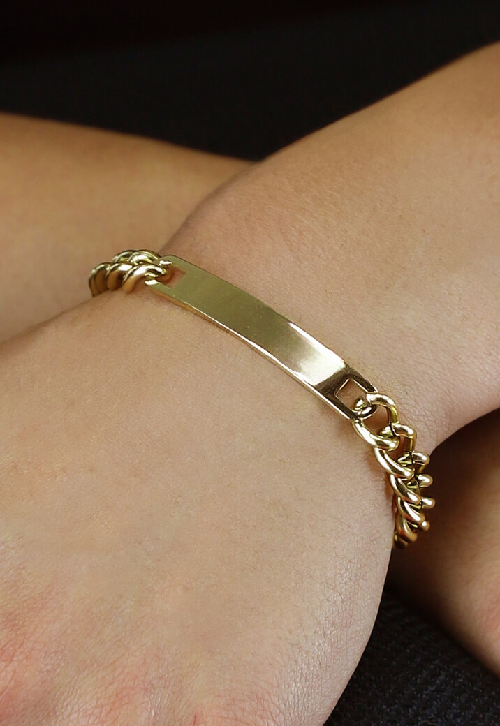 Gouden Chunky Armband met Plate