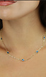 Gouden Ketting met Blauwe Steentjes