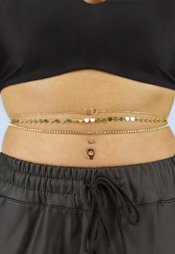 Gouden Hartjes Bodychain 3 Pack