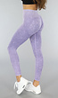 Lila Ribstof Seamless Stretch Sportlegging