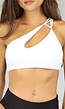 Witte Padded Bikinitop met Gevlochten Detail