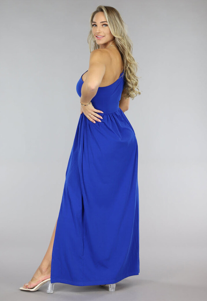 Royaal Blauwe Cut Out Galajurk met Split