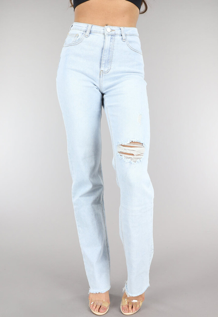 Lichtblauwe Tall Jeans met Scheuren