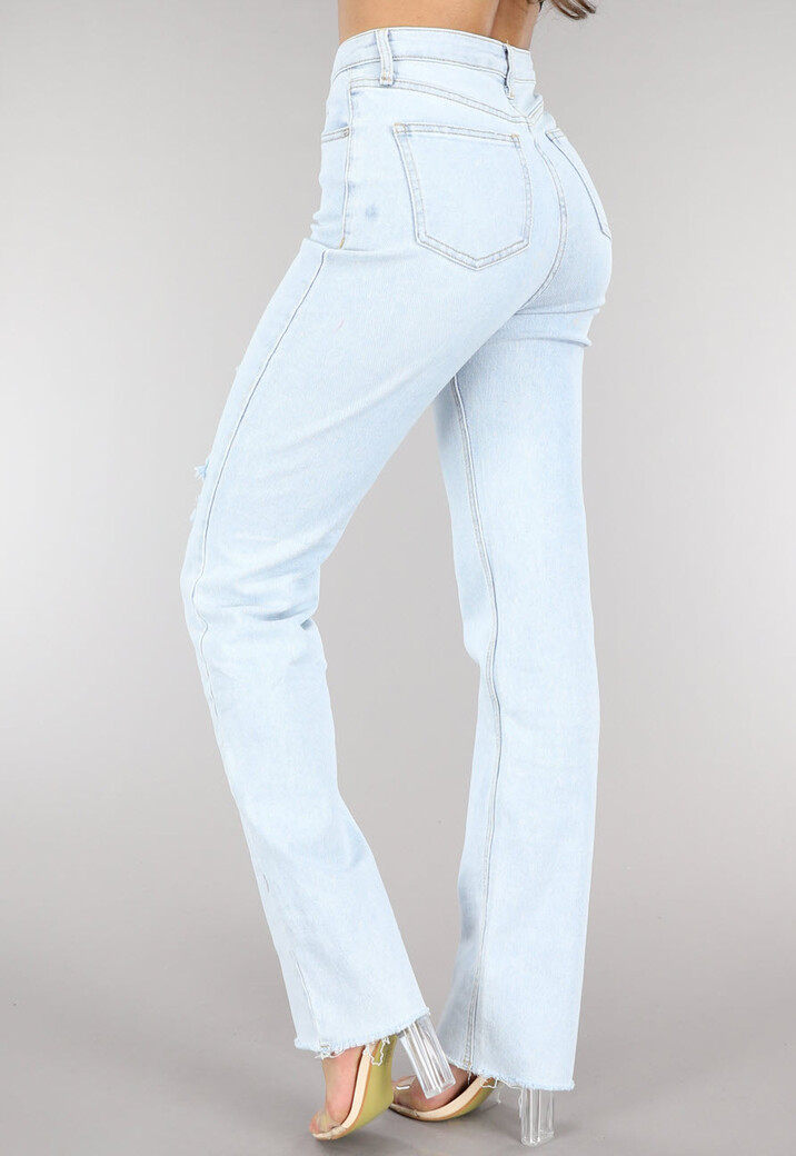 Lichtblauwe Tall Jeans met Scheuren