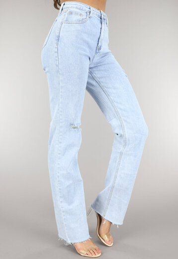 OP=OP! Lichtblauwe Tall Ripped High Waist Jeans