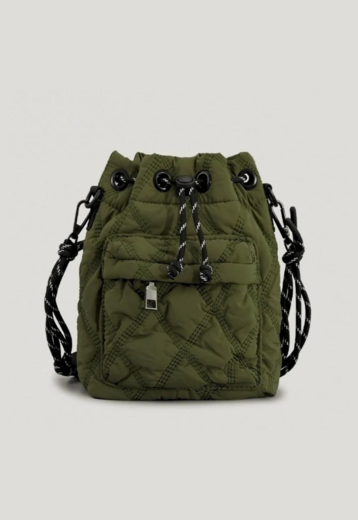 BF2023 Donkergroene Crossbody Tas met Ruitjesmotief