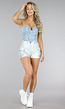 Denim Crop Top met Pailletten