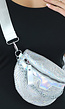 Zilveren Holografische Glitter Crossbody Tas met Ketting