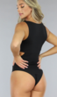 Zwarte Cut Out Stretch Bodysuit