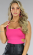 Fuchsia Bodysuit met Open Zij