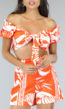 Oranje 2-Piece Set met Tropische Print