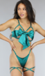 Groene Satin Lingerie Set met Strap- en Strikdetails