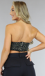 Strapless Korset Top met Pailletten