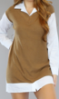 Blouse Jurk met Bruin Spencer Detail