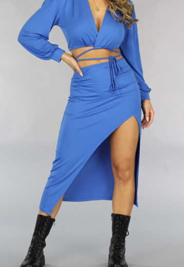 Strappy Blauwe Two Piece