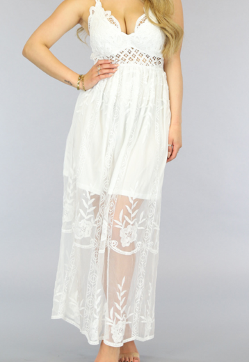 BF2023 Witte Boho Maxi Jurk