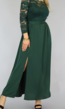 BF2023 Groene Off-Shoulder Galajurk met Kant en Split