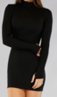 Basic Zwart Rib Bodycon Jurkje