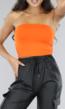 Oranje Elastische Strapless Bandeau Top