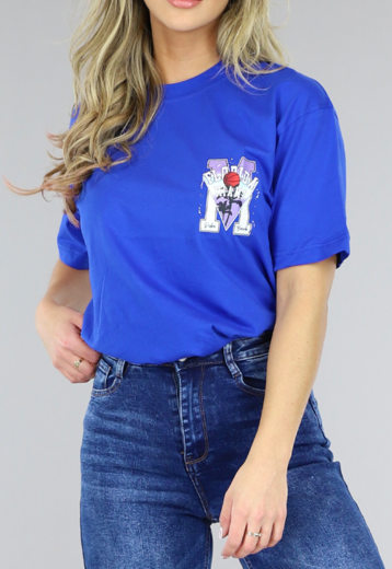 Donkerblauw Oversized Basketbal T-Shirt