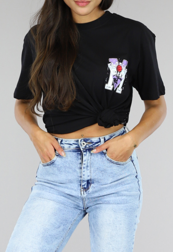 Zwart Oversized Basketbal T-Shirt