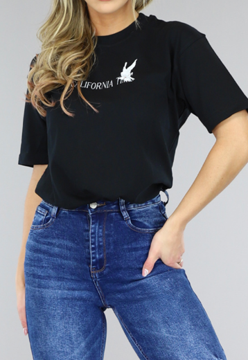 Zwart Oversized Duif T-Shirt