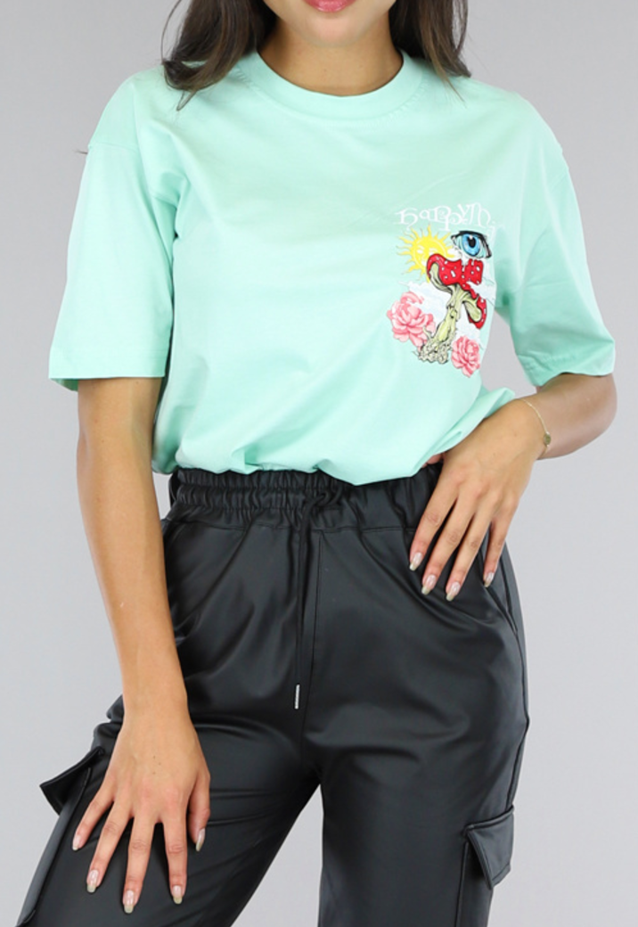 Mint Oversized Trippy T-Shirt