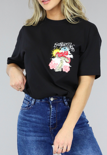 Zwart Oversized Trippy T-Shirt