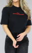 Zwart Oversized T-Shirt met Roos Print