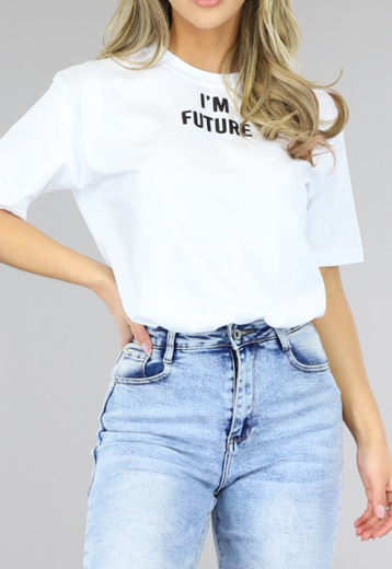 NEW0504 Wit Oversized Future T-Shirt