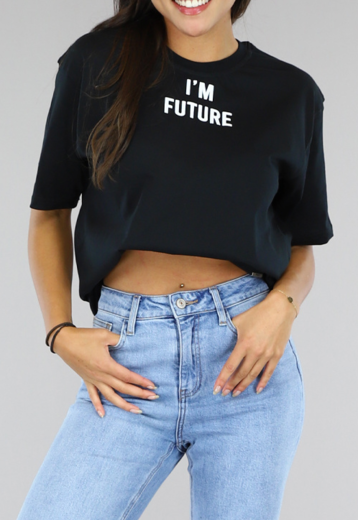 NEW0504 Zwart Oversized Future T-Shirt