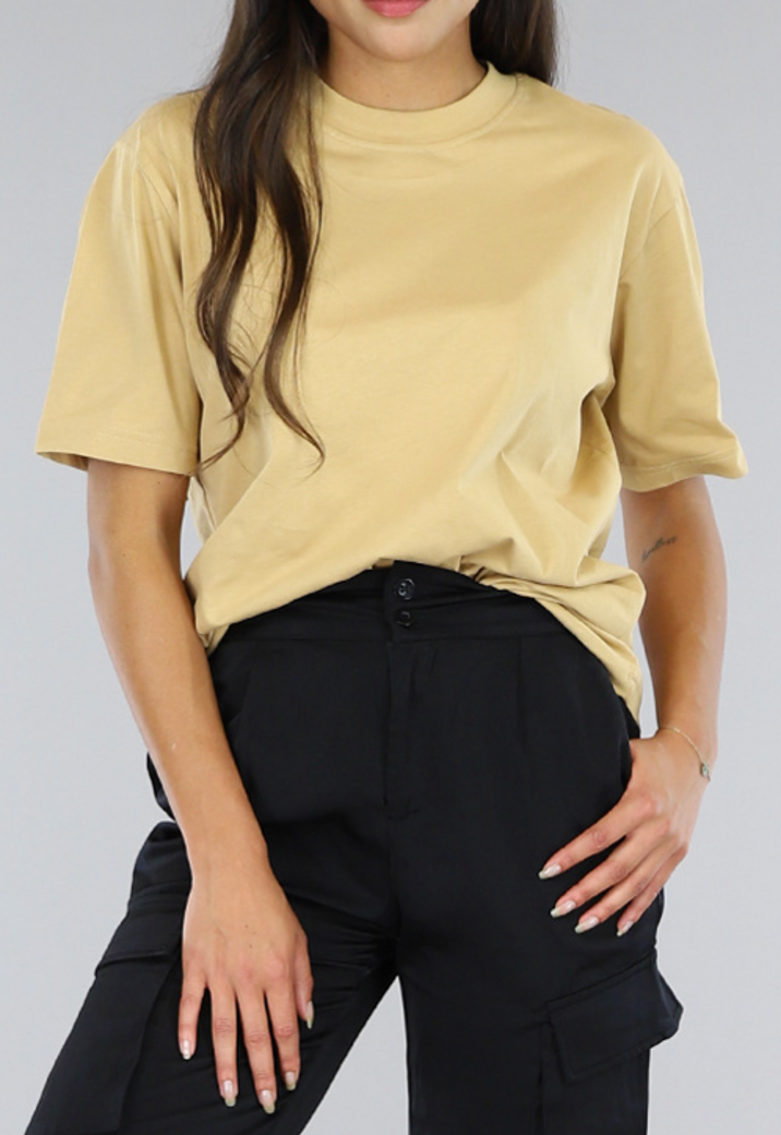 Camel Basic Oversized T-Shirt