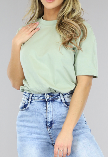 OP=OP! Lichtgroen Basic Oversized T-Shirt