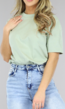 Lichtgroen Basic Oversized T-Shirt