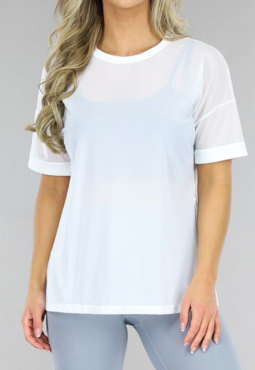 OP=OP! Witte Transparante Sport Top