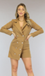 BF2023 Camel Blazer Playsuit met Knopen