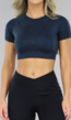 Donkerblauwe Knitted Sporttop