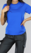 Blauw Basic T-Shirt met Lichte Stretch