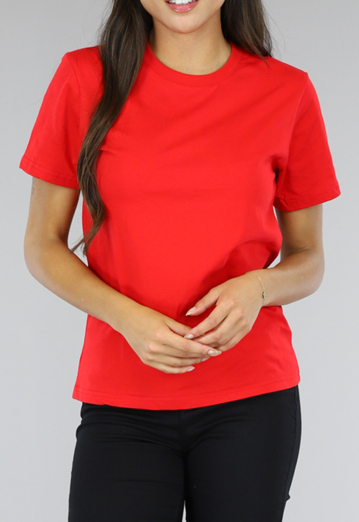 Rood Basic T-Shirt met Lichte Stretch