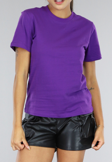 Donker Paars Basic T Shirt