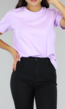 Lila Basic T-Shirt met Lichte Stretch