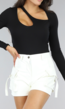 Zwarte Longsleeve Cut Out Bodysuit