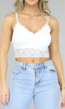 Rib Crop Top met Padded Cups en Dunne Bandjes