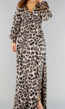 Longsleeve Luipaard Maxi Jurk met Split